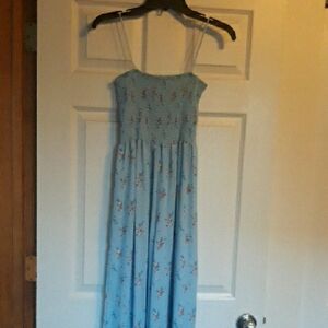 Blue Floral Spaghetti Strap Jumpsuit